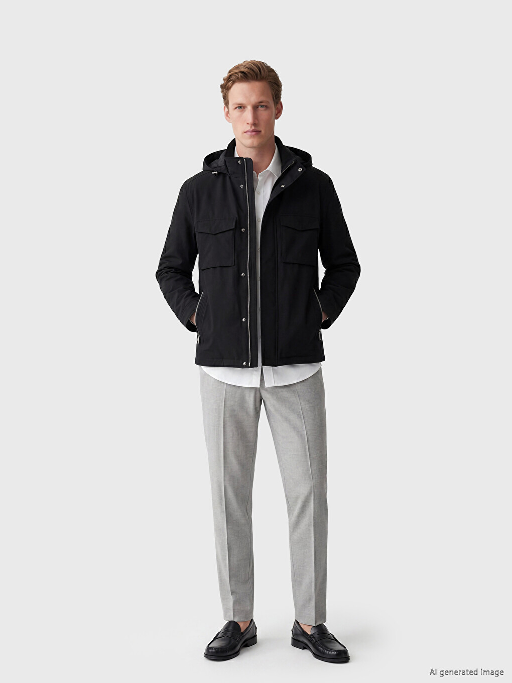 Standard Fit Hooded Men's Coat-1