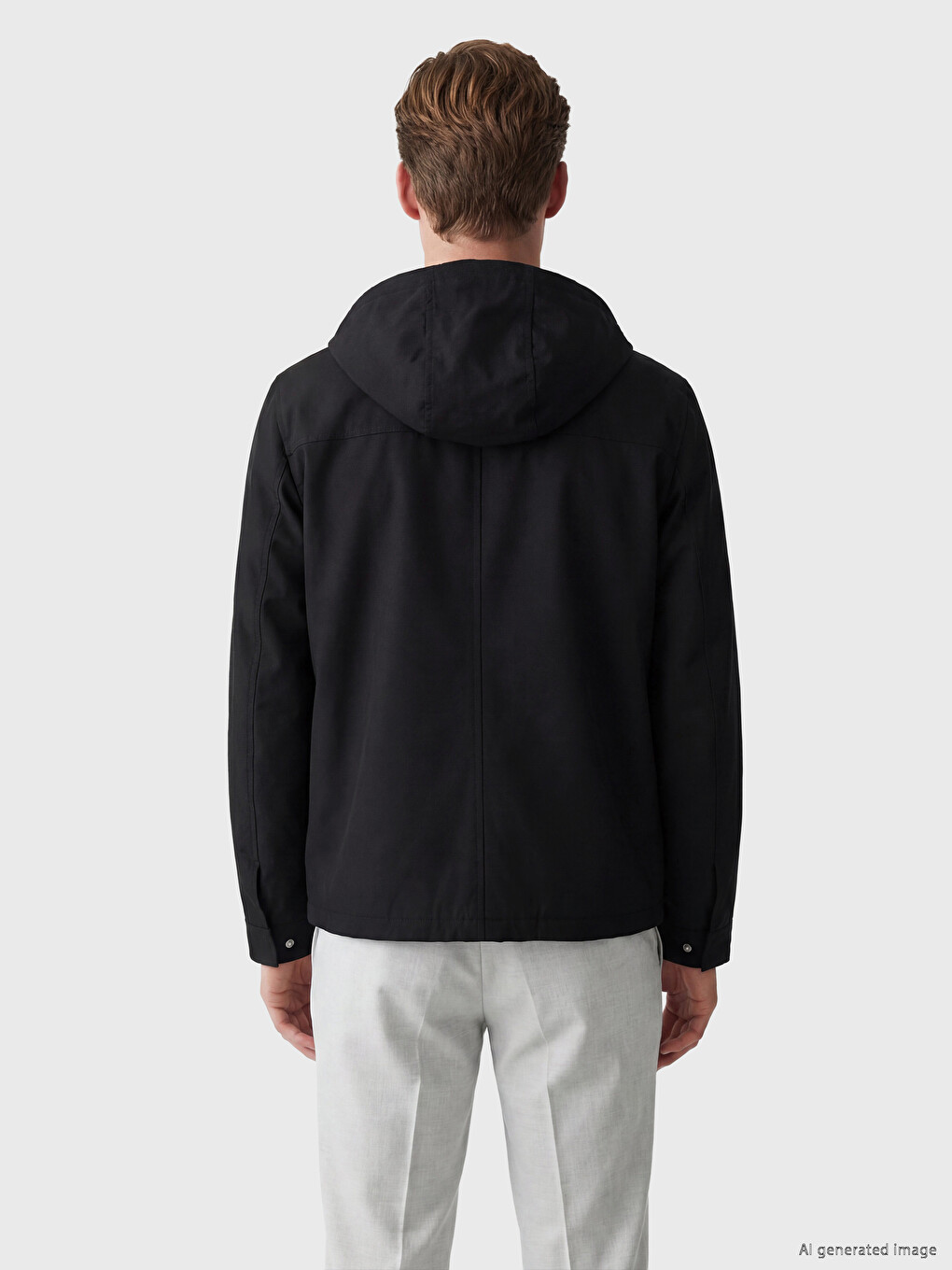 Standard Fit Hooded Men's Coat-5