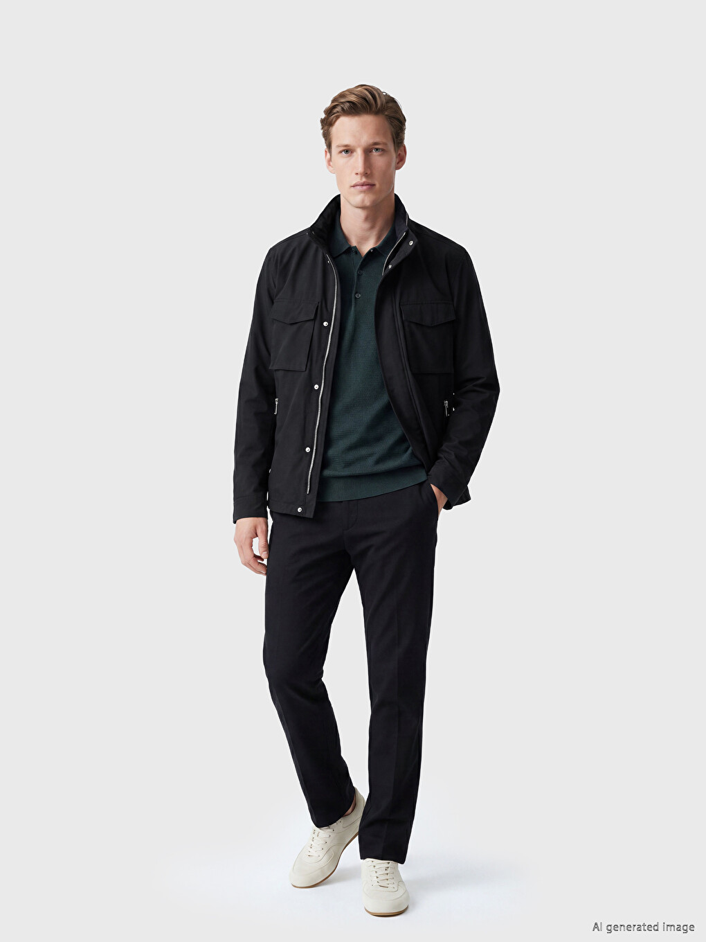 Lacivert Regular Fit Kapüşonlu Erkek Mont-1