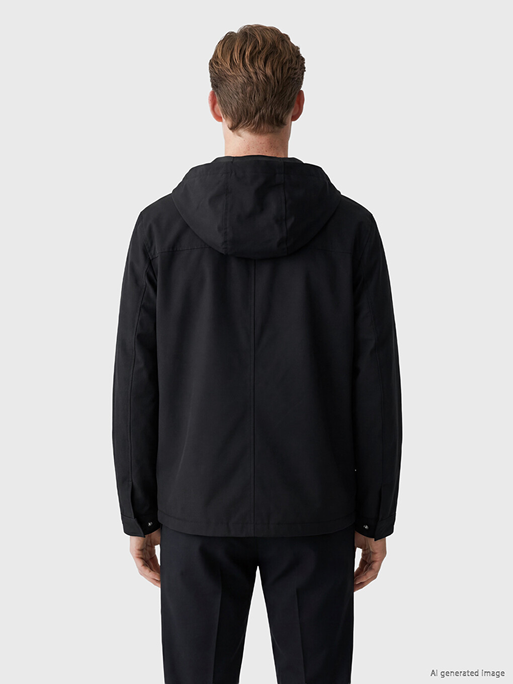 Lacivert Regular Fit Kapüşonlu Erkek Mont-4