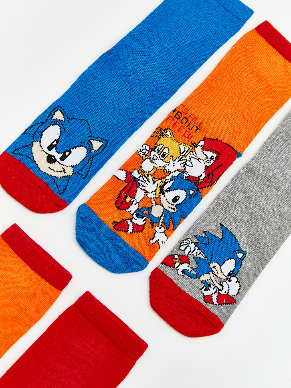 Комплект от 5 чифта чорапи за момчета с принт на Соник-1