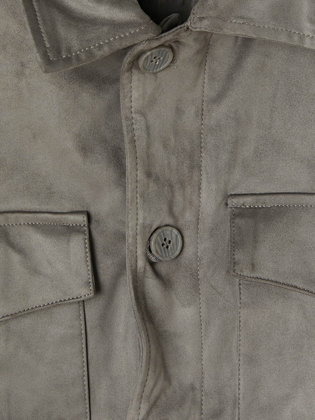 Haki Regular Fit Gömlek Yaka Süet Erkek Ceket-6