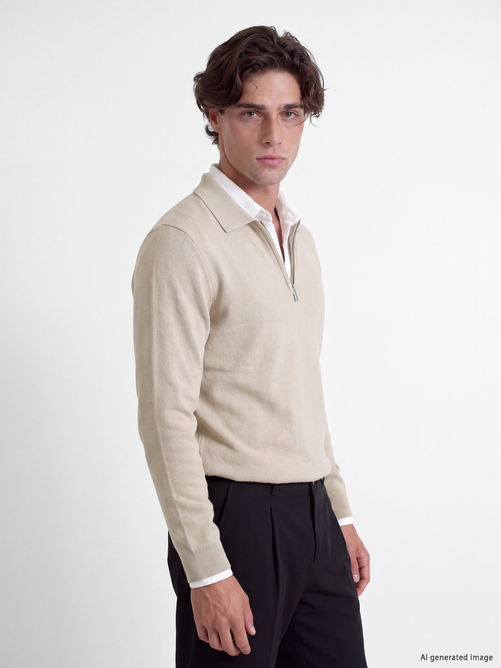Polo Collar Men's Knitwear Sweater