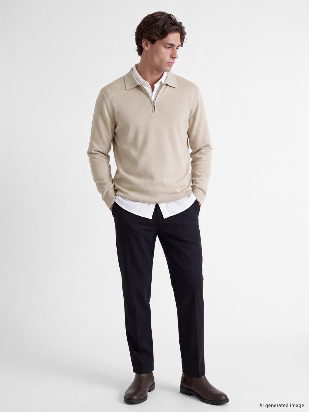 Polo Collar Men's Knitwear Sweater-1
