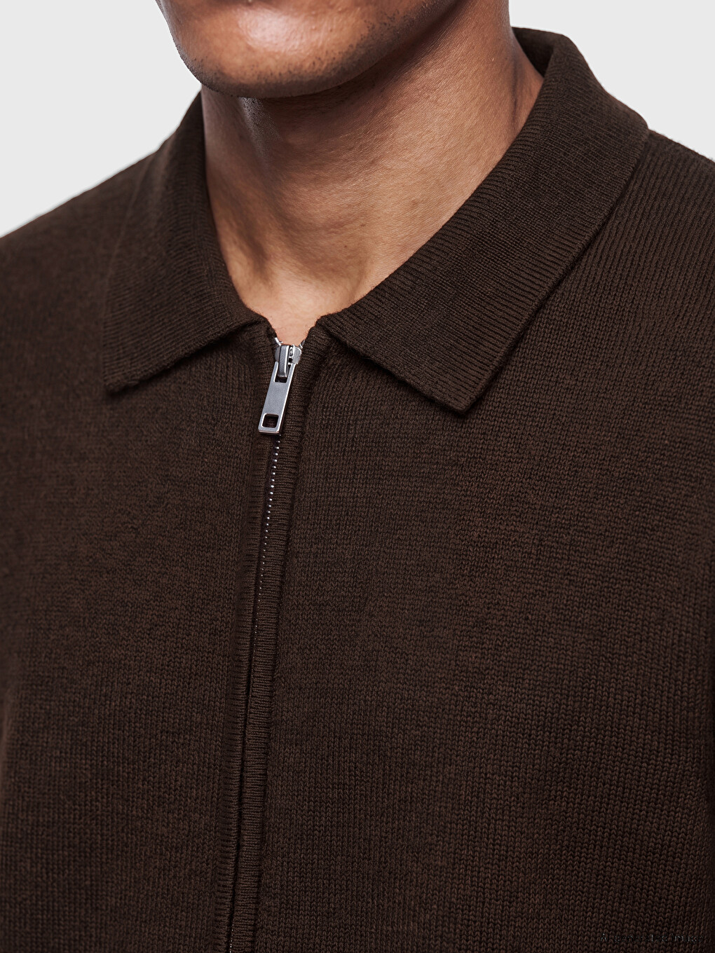 Regular Fit Polo Yaka Erkek Triko Hırka-2