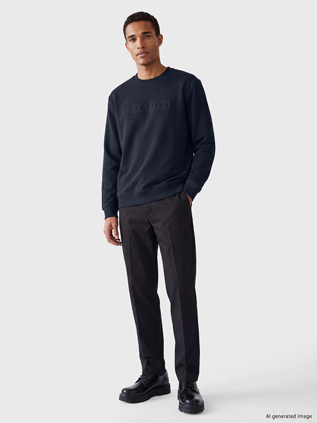 Man Navy Sweatshirt-1