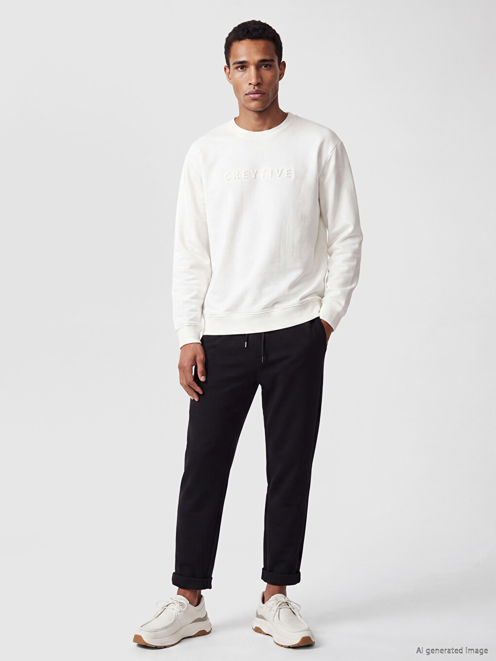 Man White Sweatshirt-1
