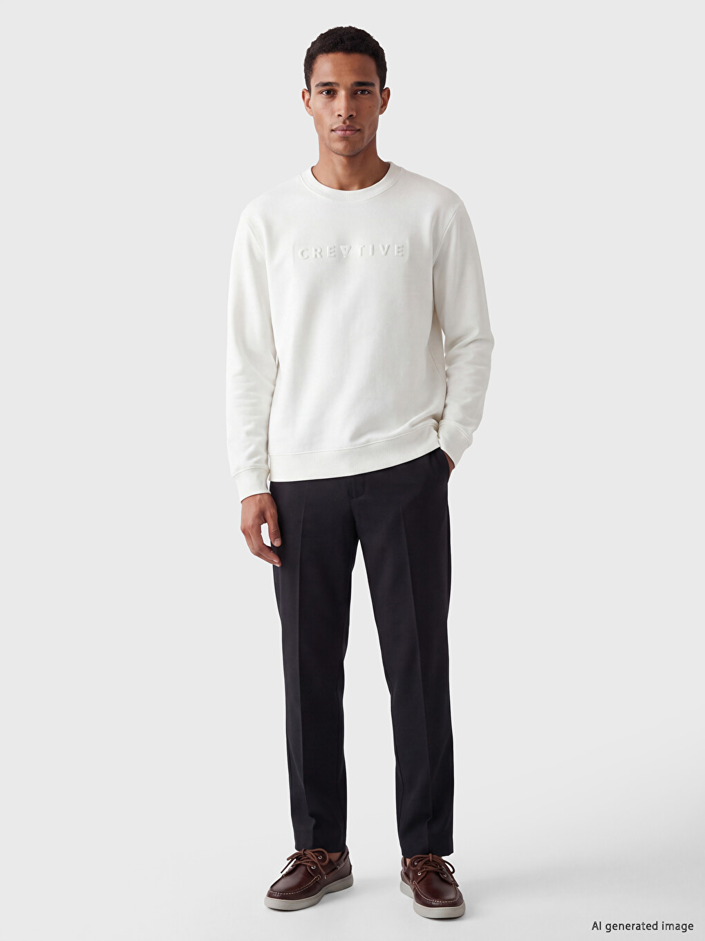 Bisiklet Yaka Erkek Sweatshirt-1