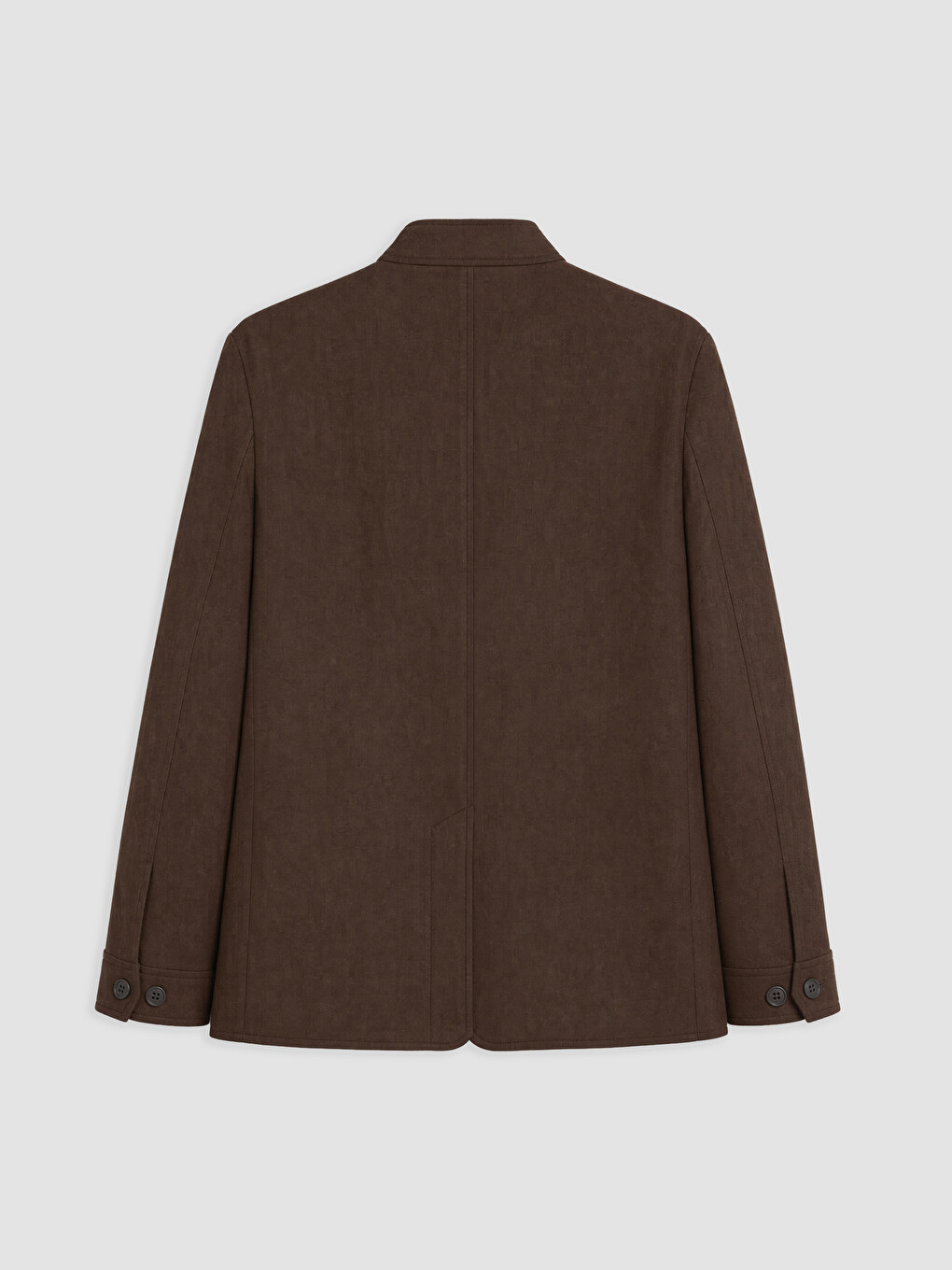 Pallto Mock Neck Prej Suede I Rregullt Për Burra-5