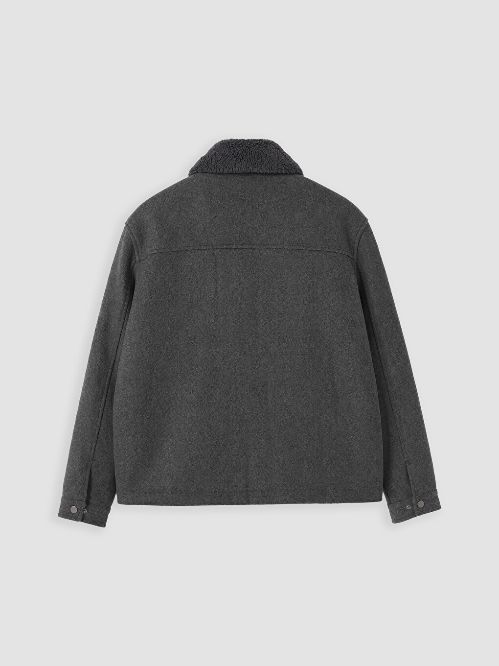 Gri Regular Fit Kürk Yaka Erkek Mont-6