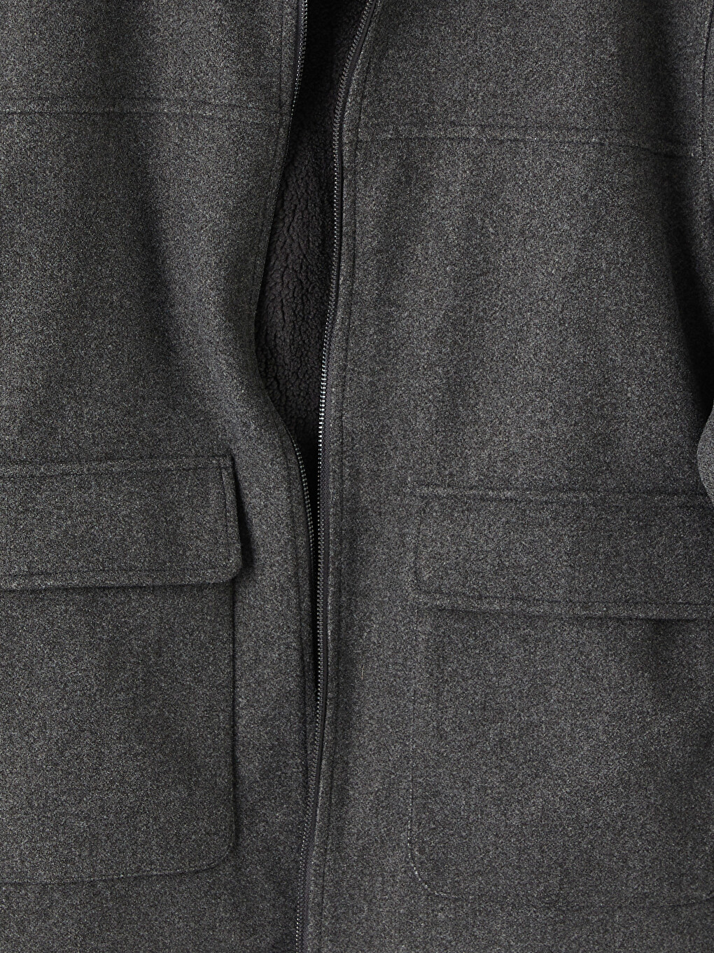 Gri Regular Fit Kürk Yaka Erkek Mont-7