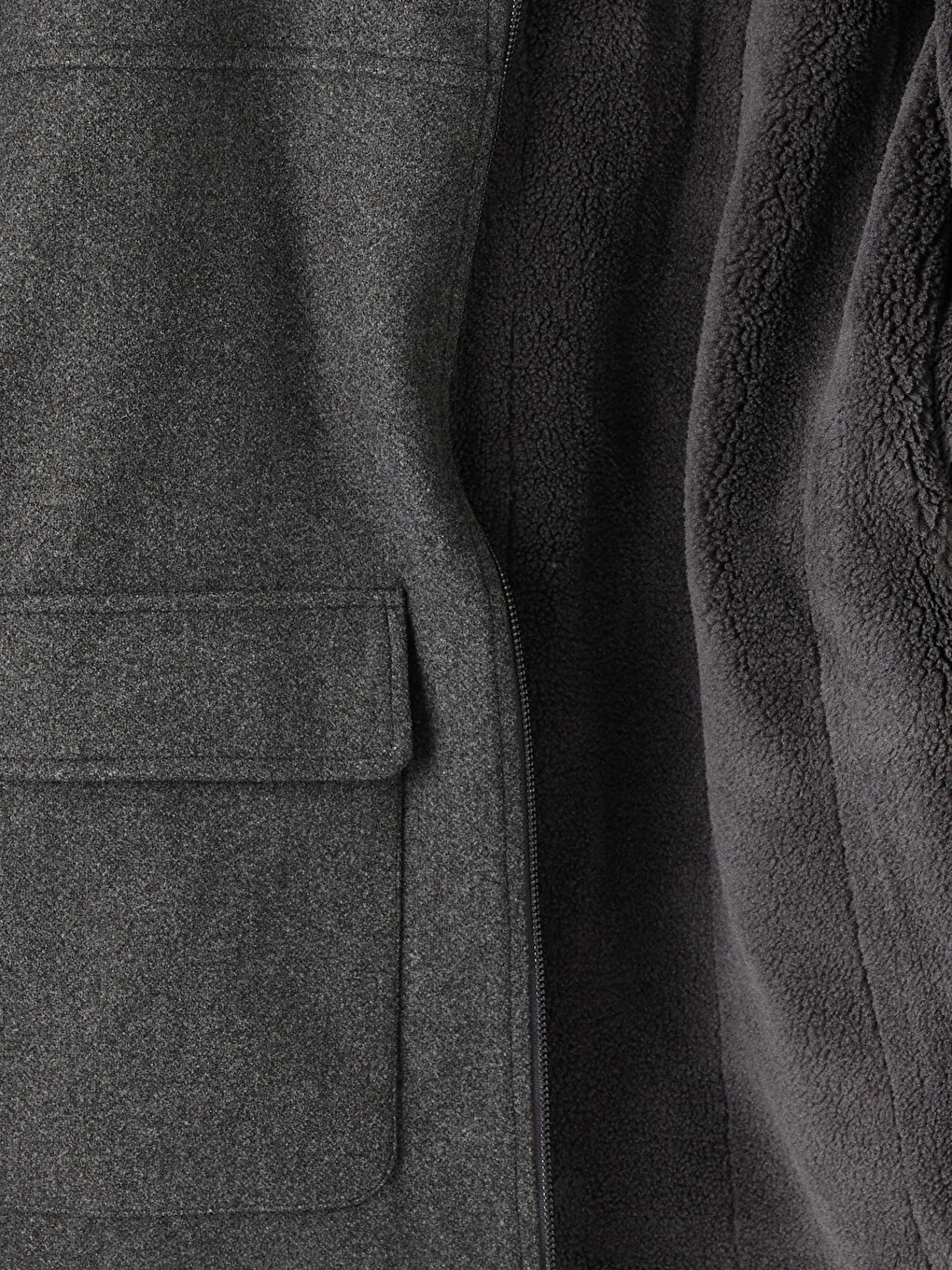 Gri Regular Fit Kürk Yaka Erkek Mont-8