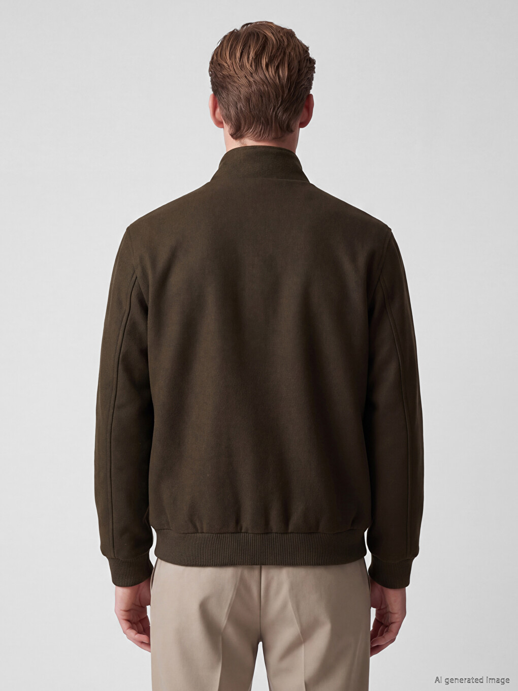 Haki Regular Fit Erkek Kaşe Mont-4