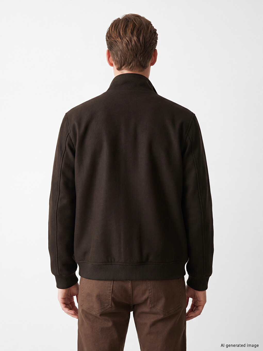 Mashkull Ngjyre Kafe Anorak-3