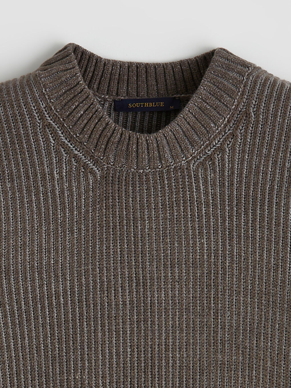 Kahverengi Bisiklet Yaka Fitilli Erkek Kazak-5