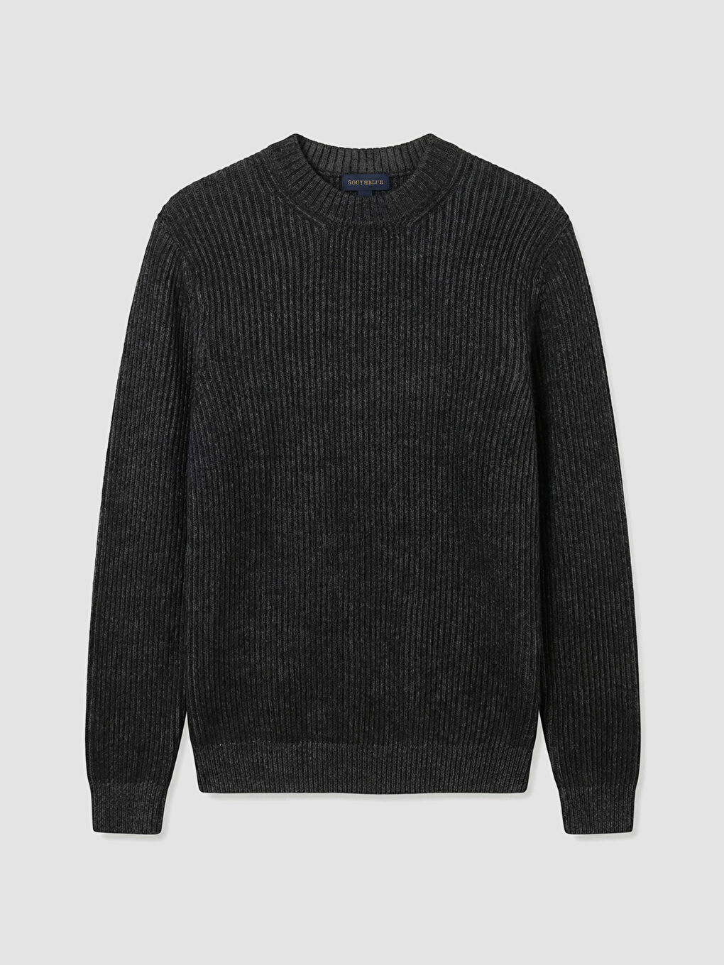 Siyah Bisiklet Yaka Fitilli Erkek Kazak