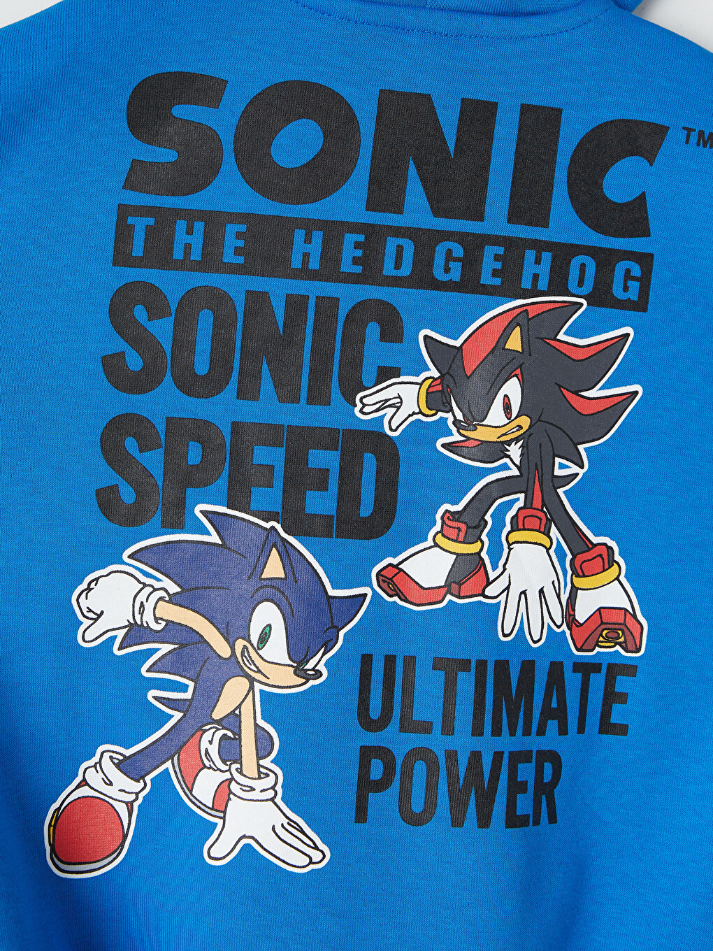Mavi Sonic Baskılı Erkek Çocuk Fermuarlı Sweatshirt-3