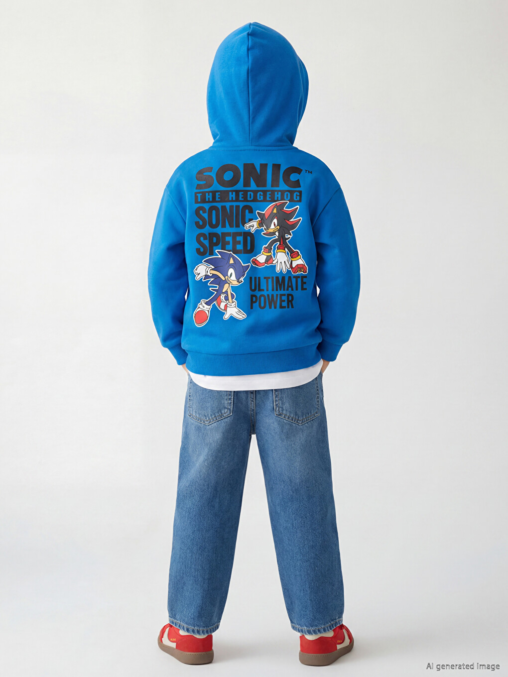 Sonic Printed Boys' Zip-up Sweatshirt-2