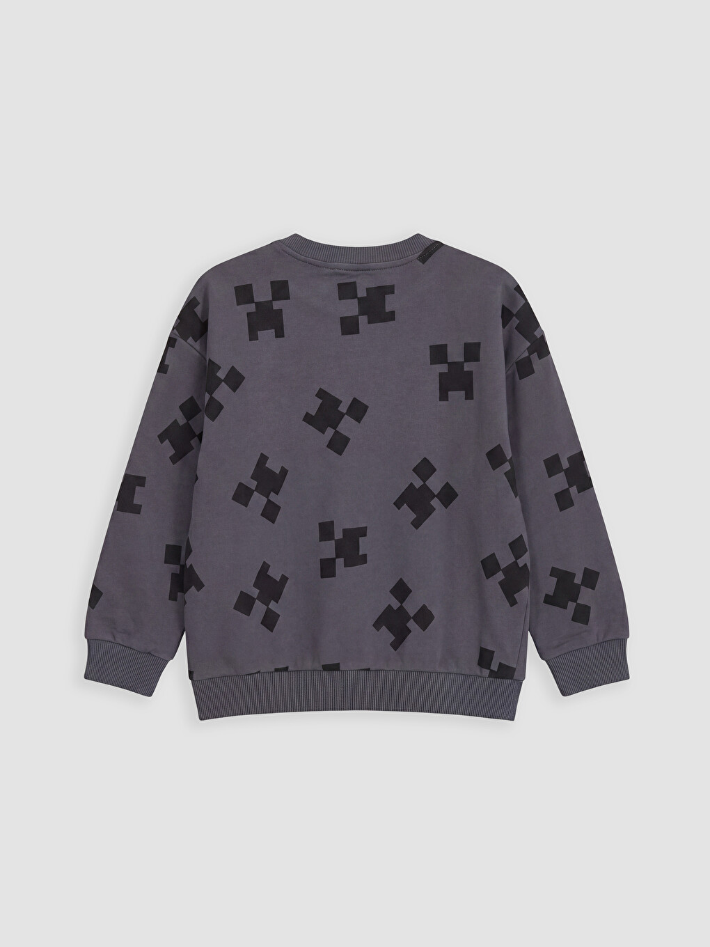 Antrasit Minecraft Baskılı Erkek Çocuk Sweatshirt-2