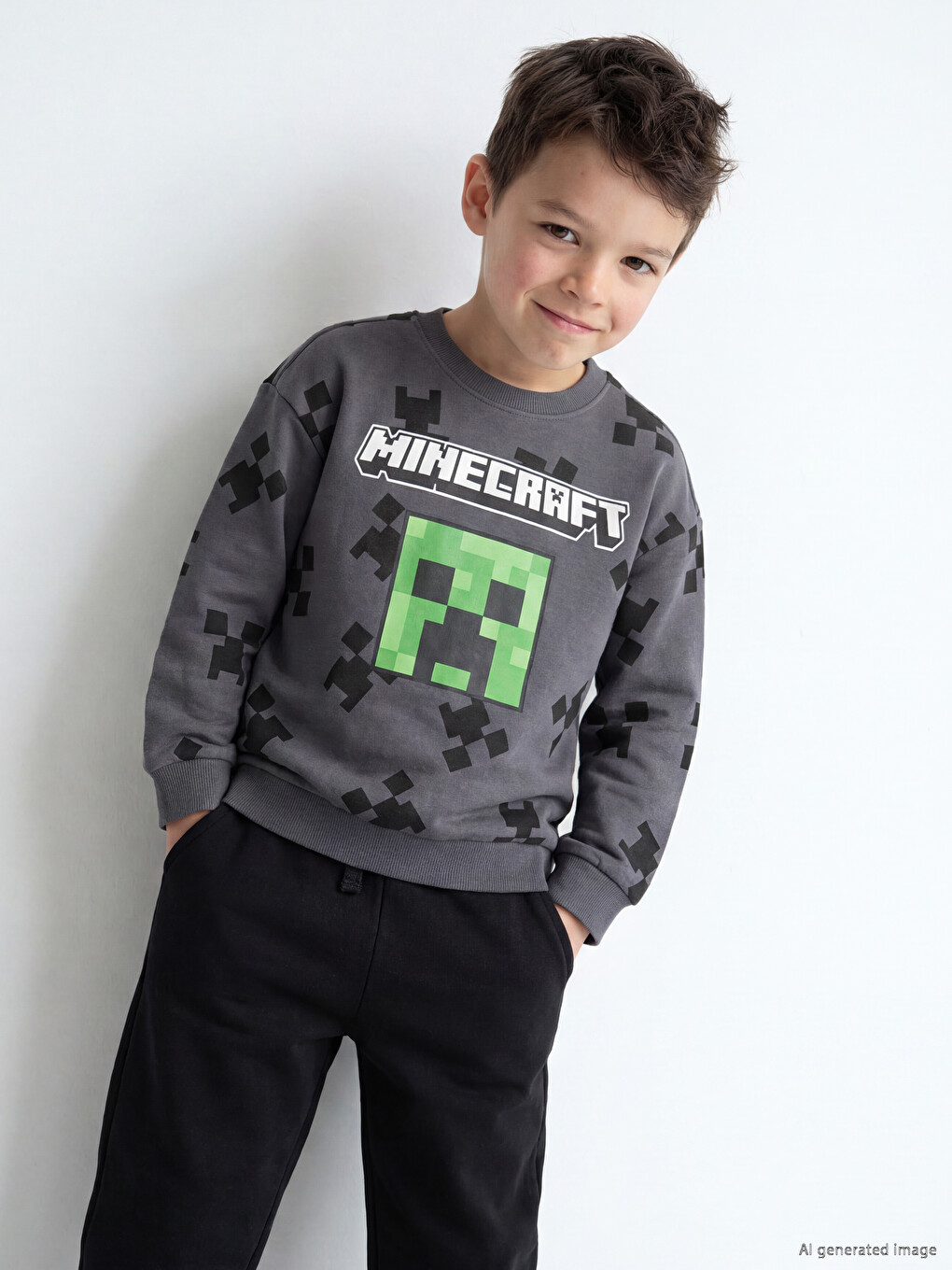 Minecraft Принтті Ұлдарға Арналған Свитшот-1