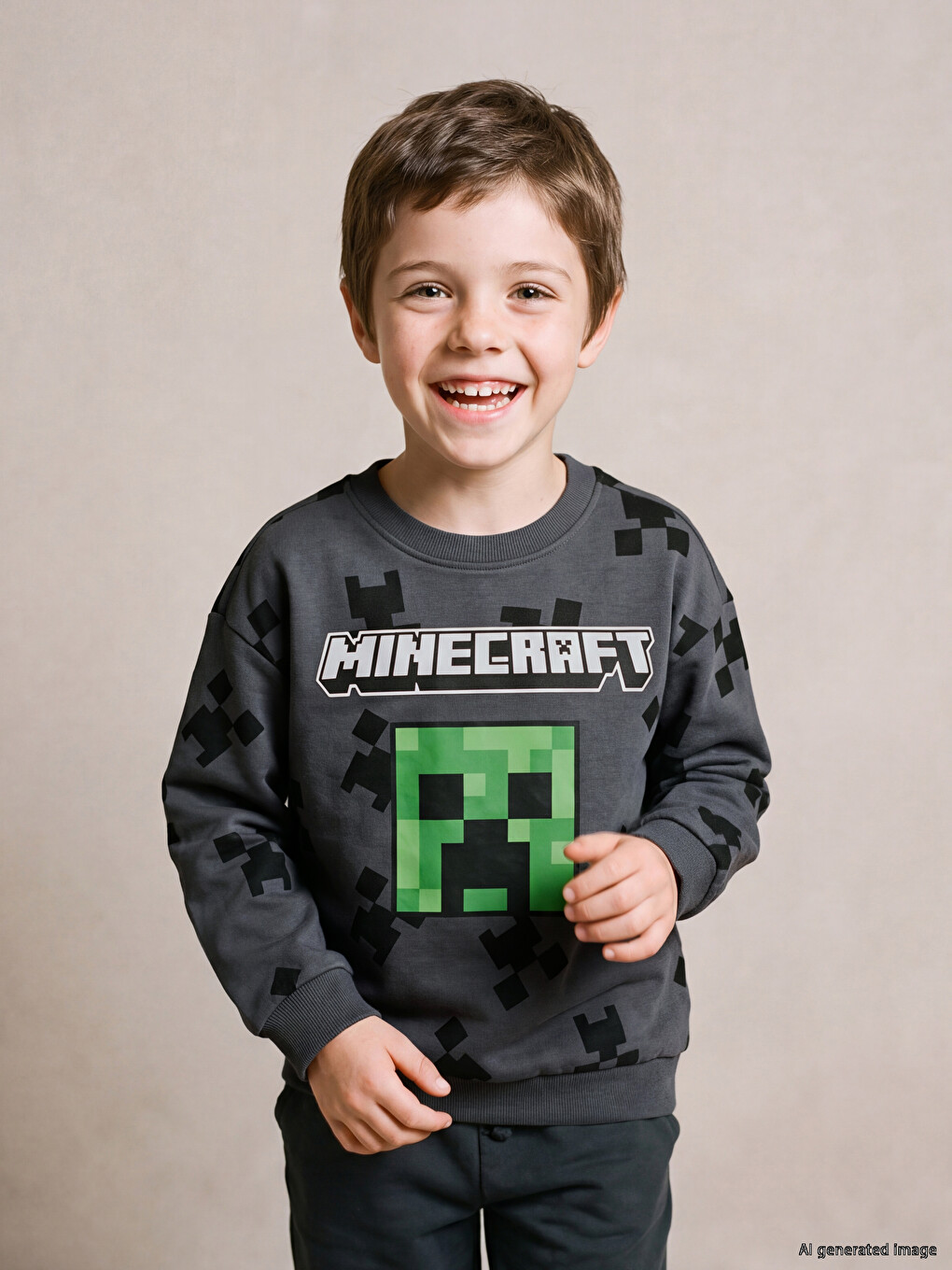 Minecraft Printed Boys' Sweatshirt