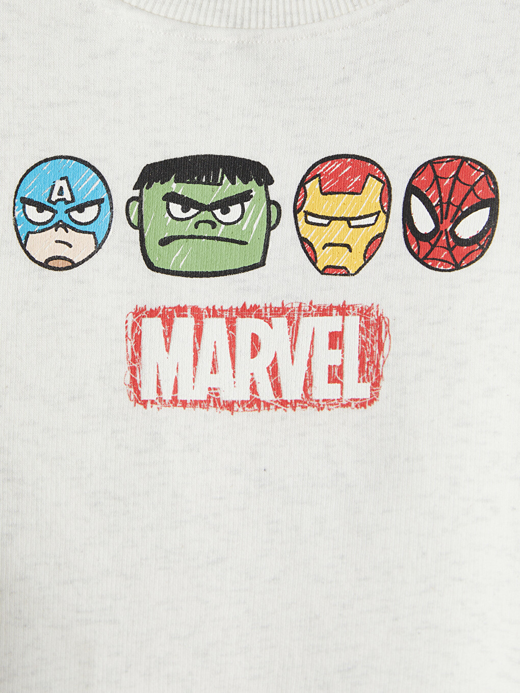 Beyaz Avengers Baskılı Erkek Çocuk Sweatshirt-1