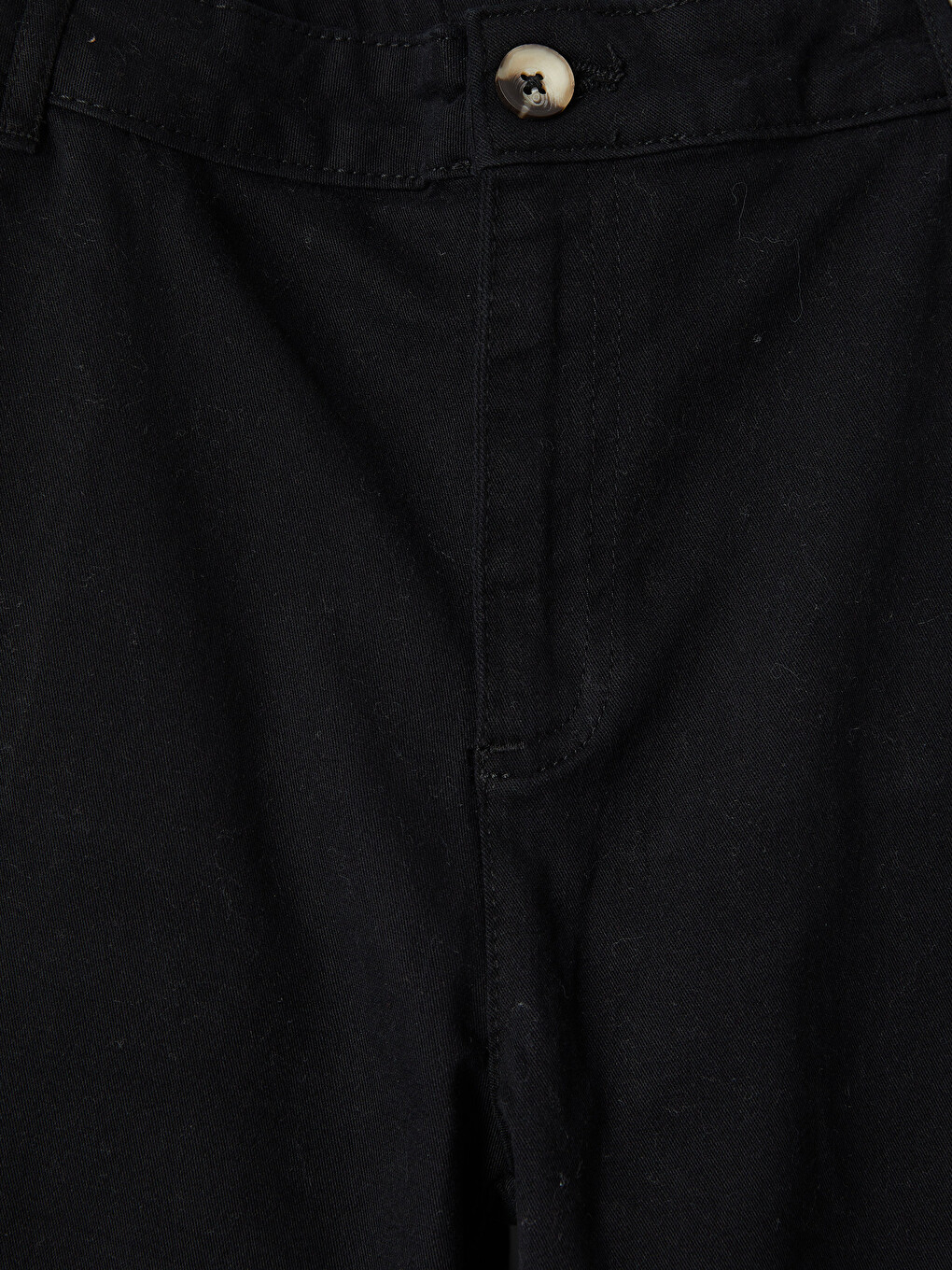 Siyah Regular Fit Kız Çocuk Gabardin Pantolon-1