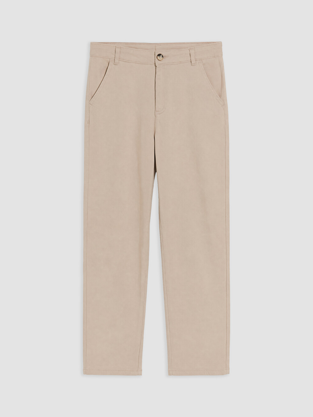 Bej Regular Fit Kız Çocuk Gabardin Pantolon