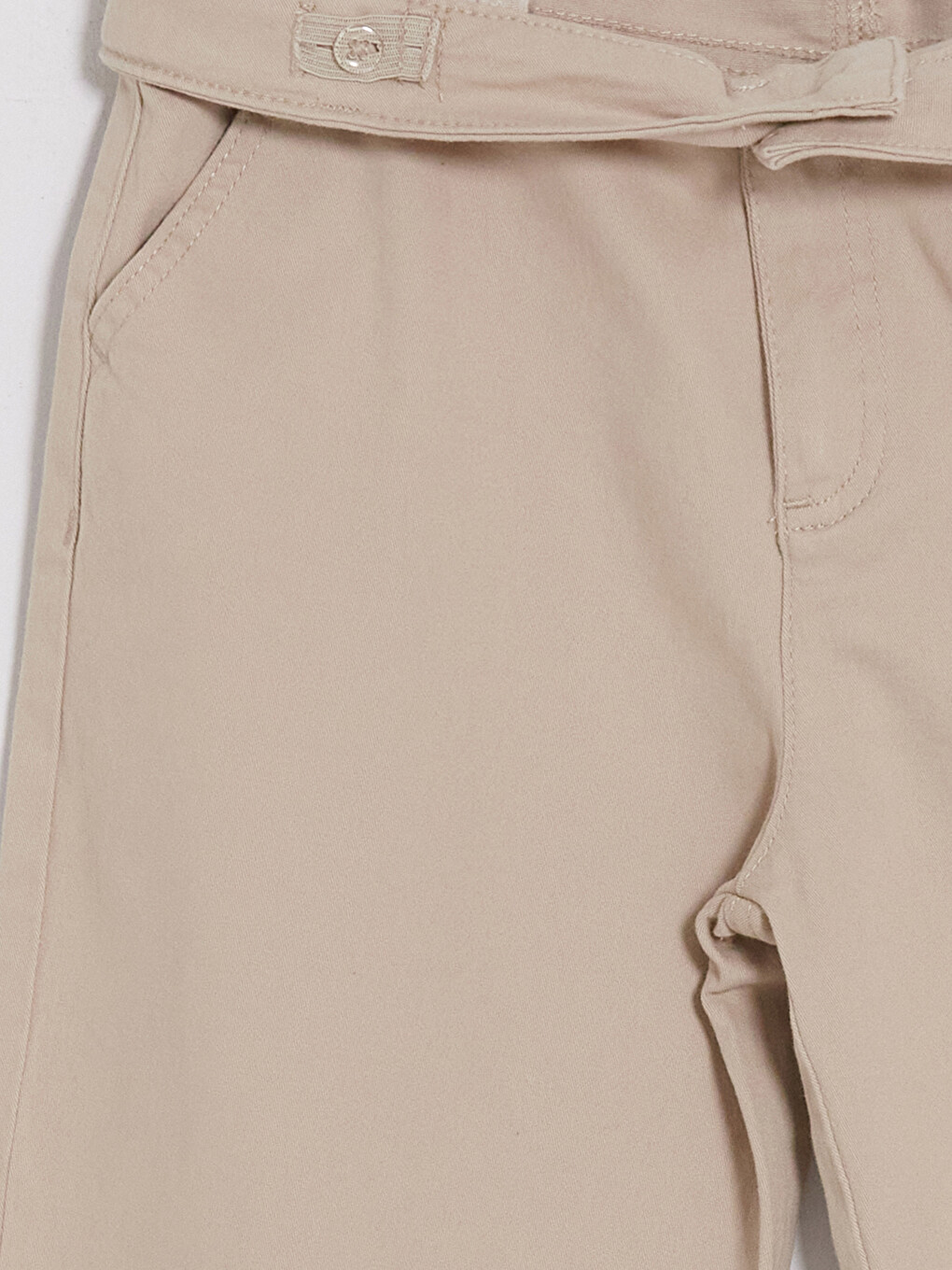 Bej Regular Fit Kız Çocuk Gabardin Pantolon-3