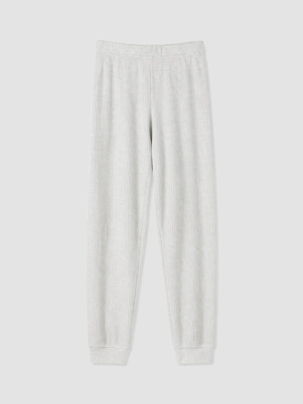 Gri Bisiklet Yaka Fitilli Kadın Pijama Takım-8