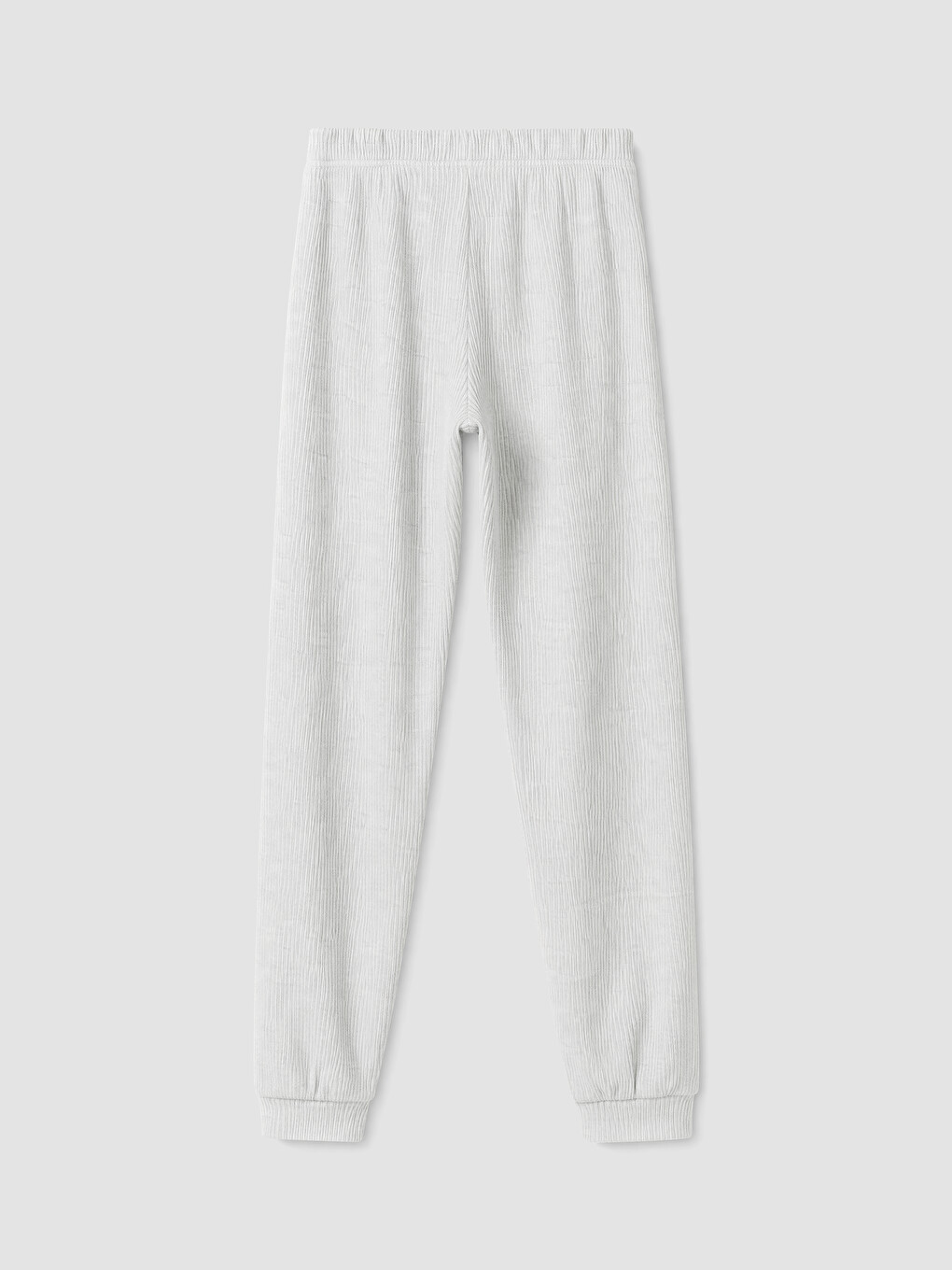 Gri Bisiklet Yaka Fitilli Kadın Pijama Takım-10