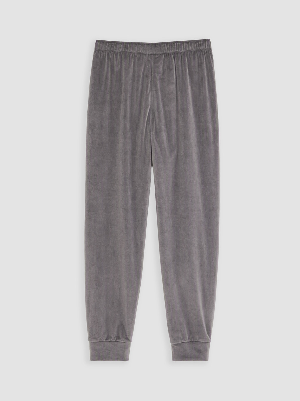 Gri Nakışlı Kadın Kadife Pijama Takım-8
