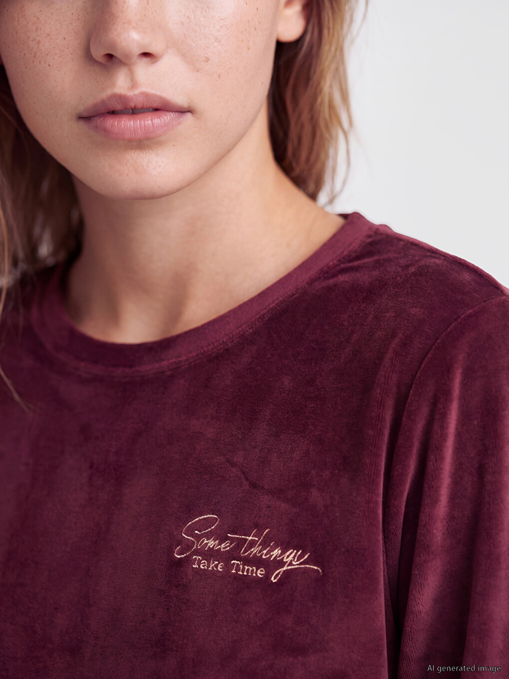 Crew Neck Velvet Pyjamas Set-2