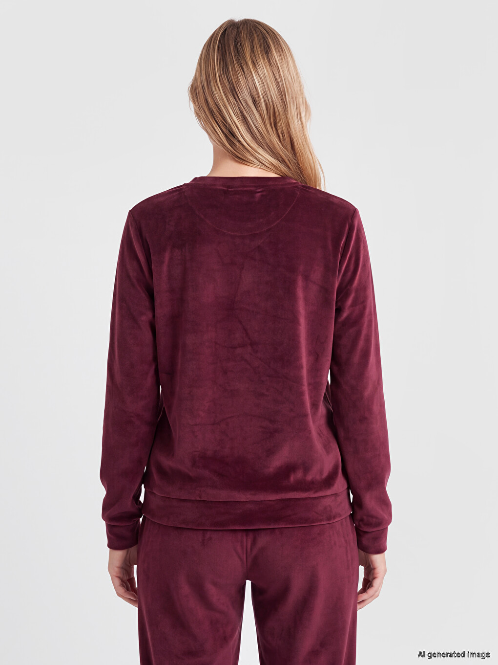 Crew Neck Velvet Pyjamas Set-3