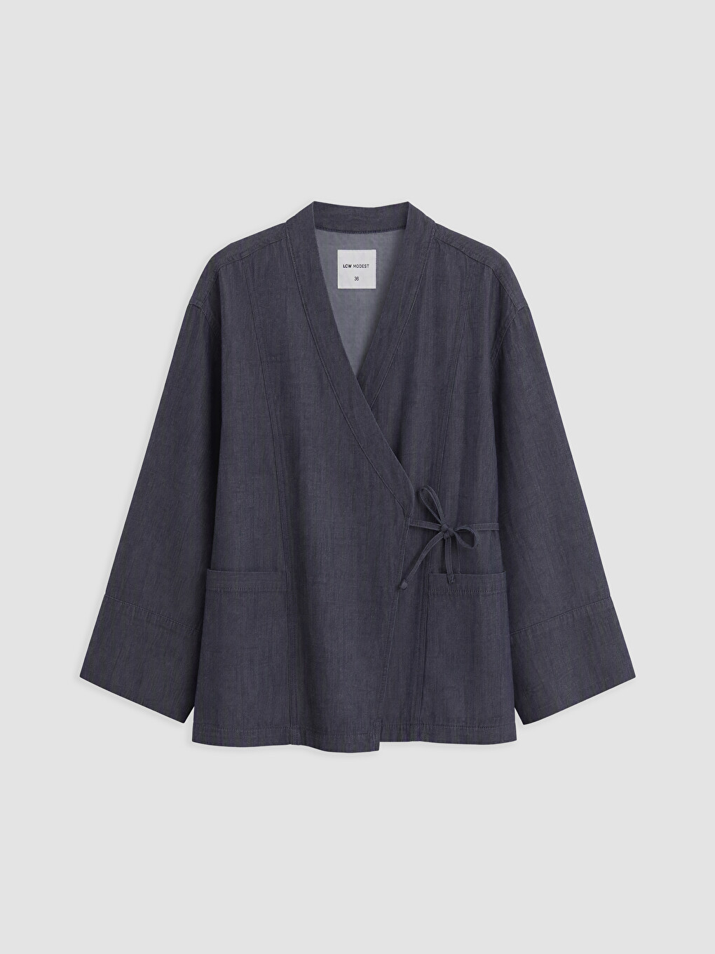 Double Breasted Collar Women's Denim Tunic-4