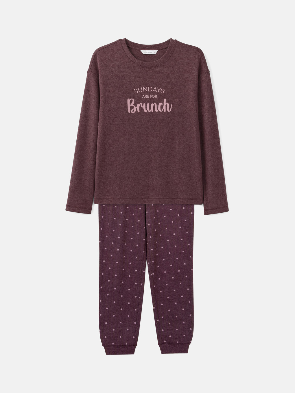 Kırmızı Bisiklet Yaka Baskılı Kadın Pijama Takım-4