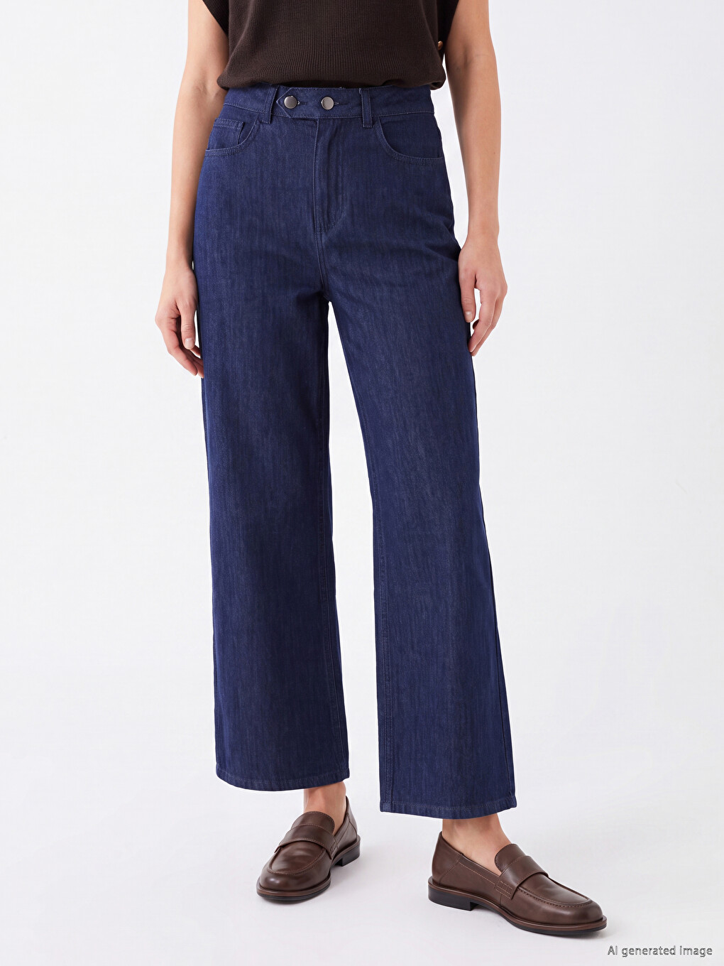 High Waist Wideleg Fit Women's Jeans-1