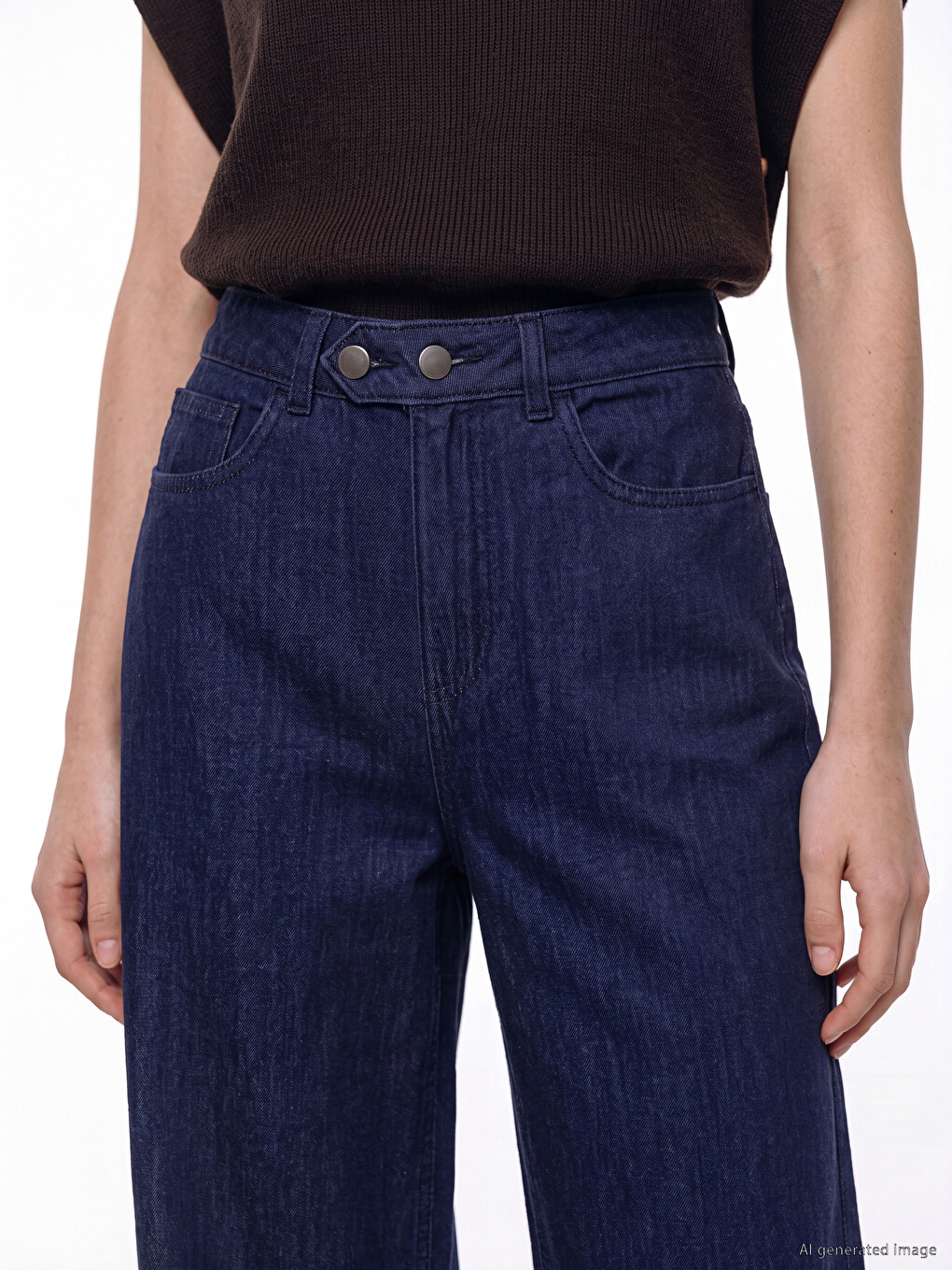 High Waist Wideleg Fit Women's Jeans-2