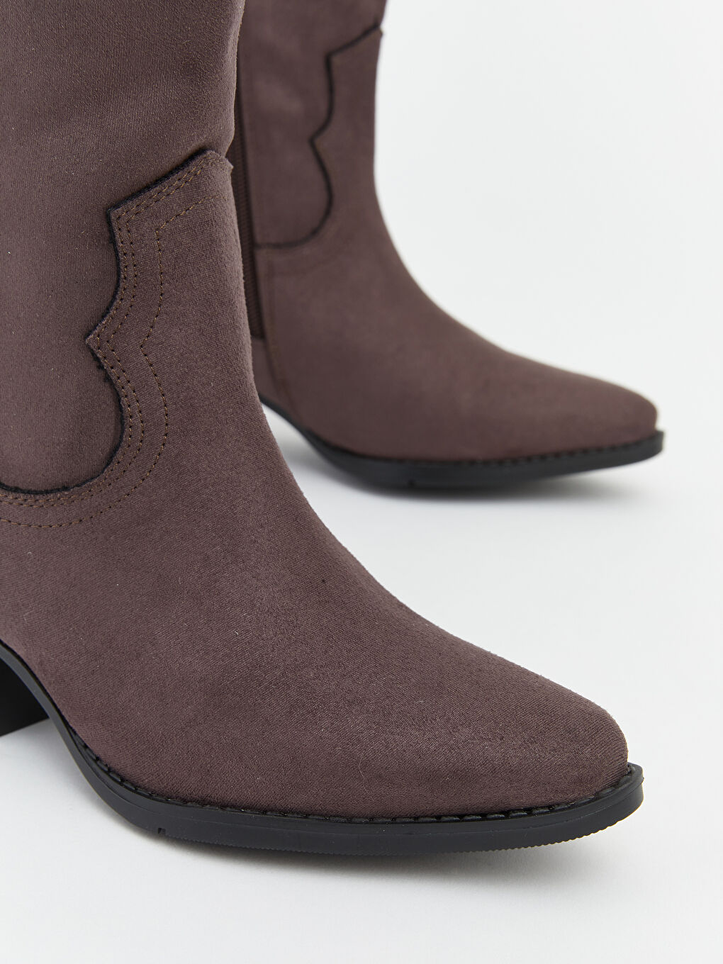 Kahverengi Kalın Topuklu Kadın Kovboy Botu-2