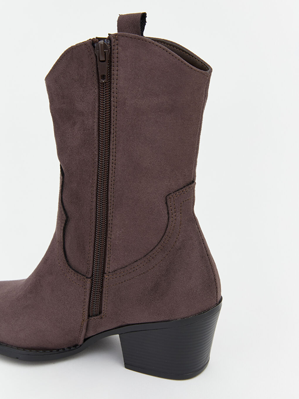 Kahverengi Kalın Topuklu Kadın Kovboy Botu-3