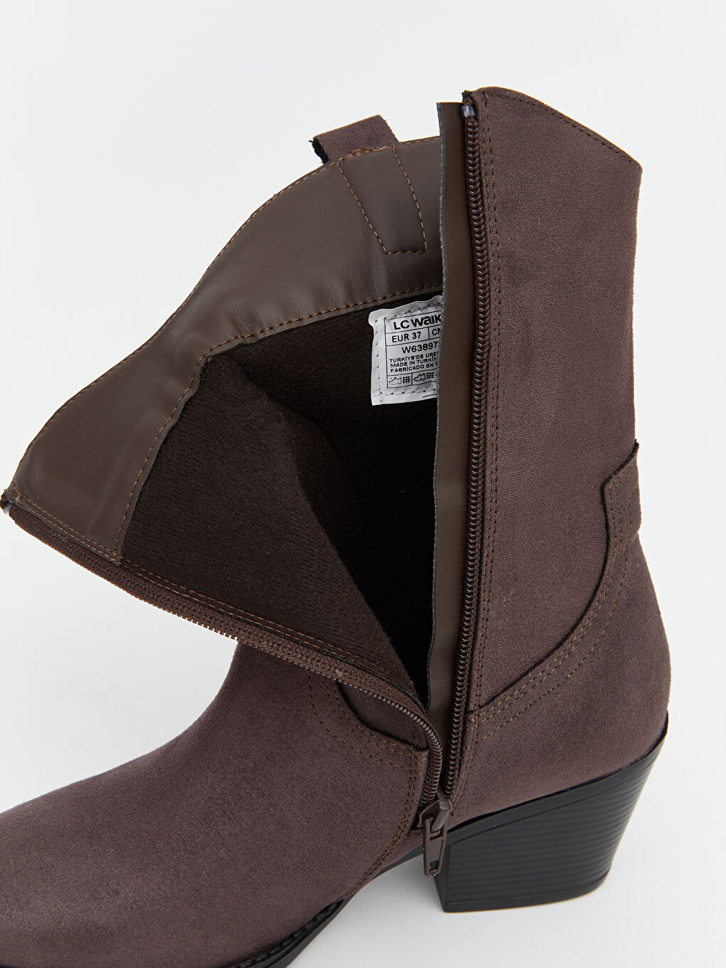 Kahverengi Kalın Topuklu Kadın Kovboy Botu-5