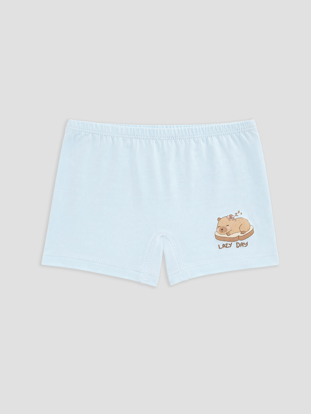 Mavi Baskılı Kız Çocuk Boxer