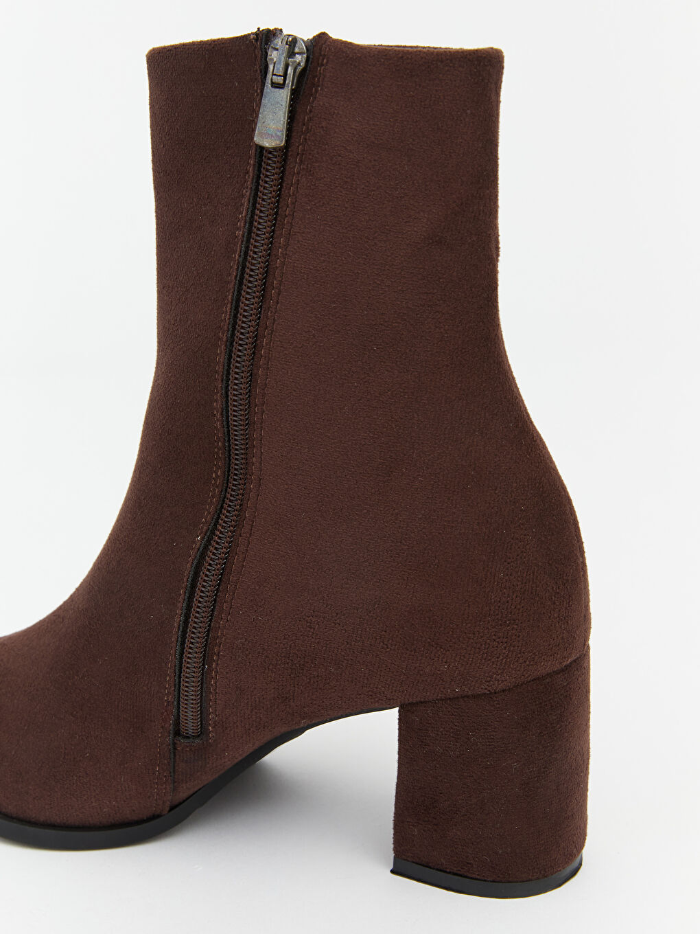 Kahverengi Sivri Burunlu Kalın Topuklu Kadın Bot-3