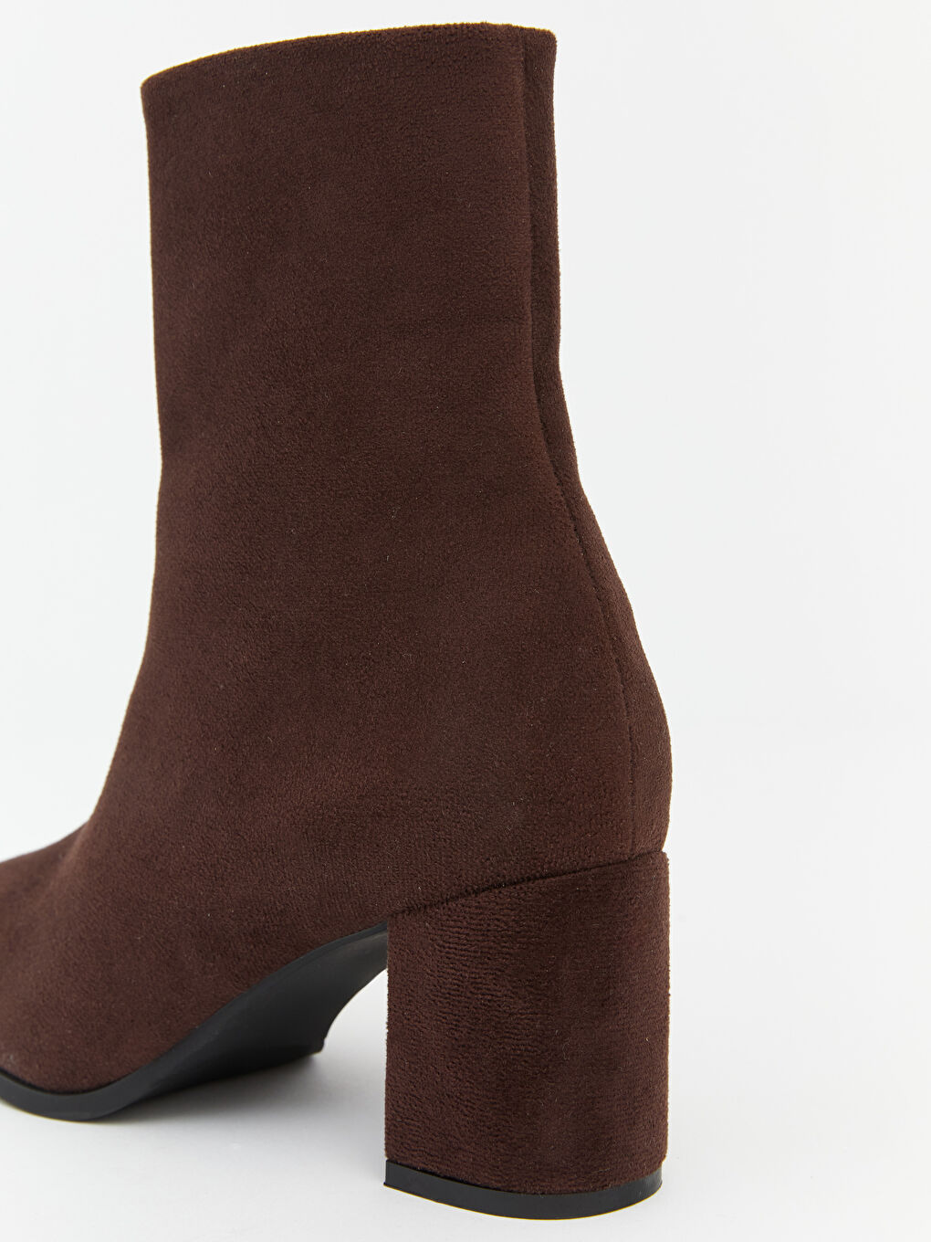 Kahverengi Sivri Burunlu Kalın Topuklu Kadın Bot-5