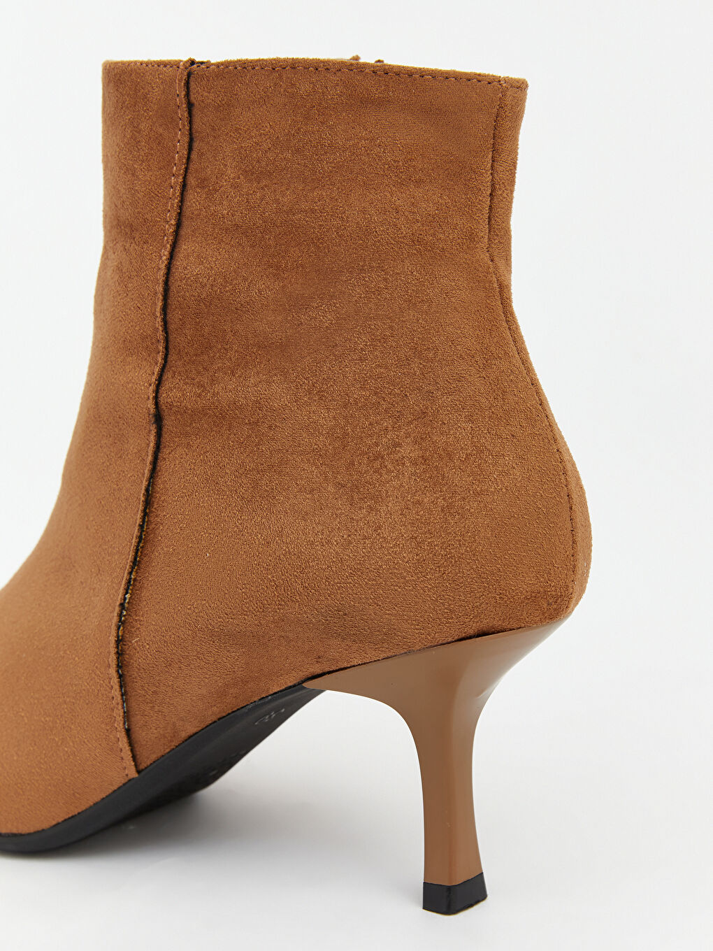 Bej Fermuarlı Sivri Burunlu İnce Topuklu Kadın Bot-5
