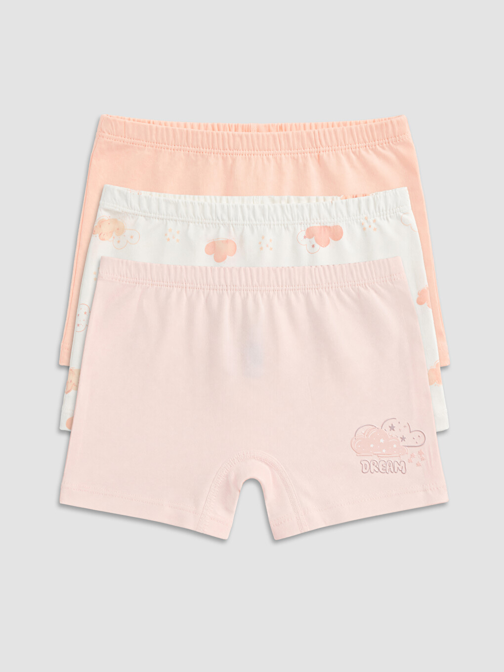 Ekru Kız Çocuk 3'lü Boxer-5