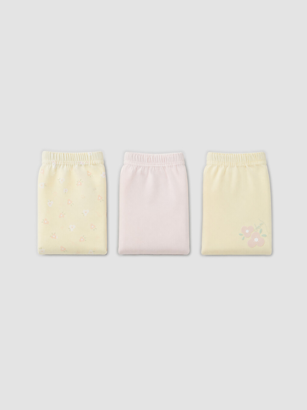 Bej Kız Çocuk Baskılı 3'lü Boxer