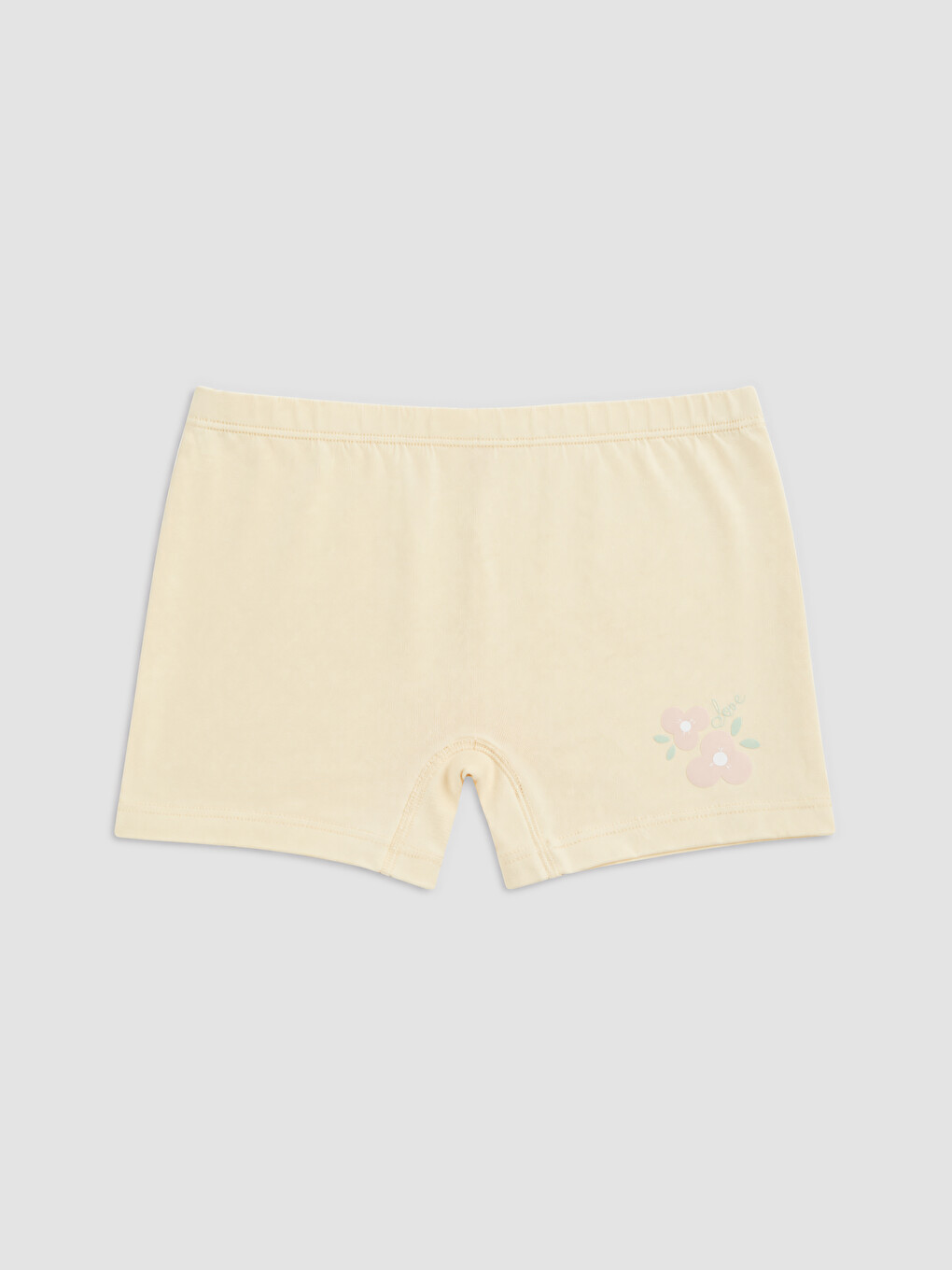 Bej Kız Çocuk Baskılı 3'lü Boxer-1