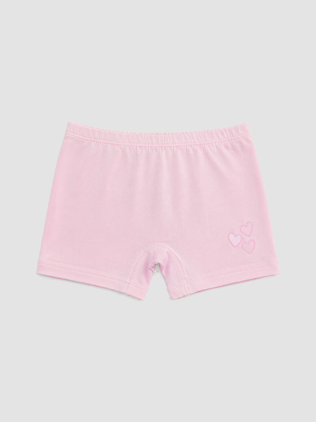Lila Kalp Nakışlı Kız Çocuk Boxer