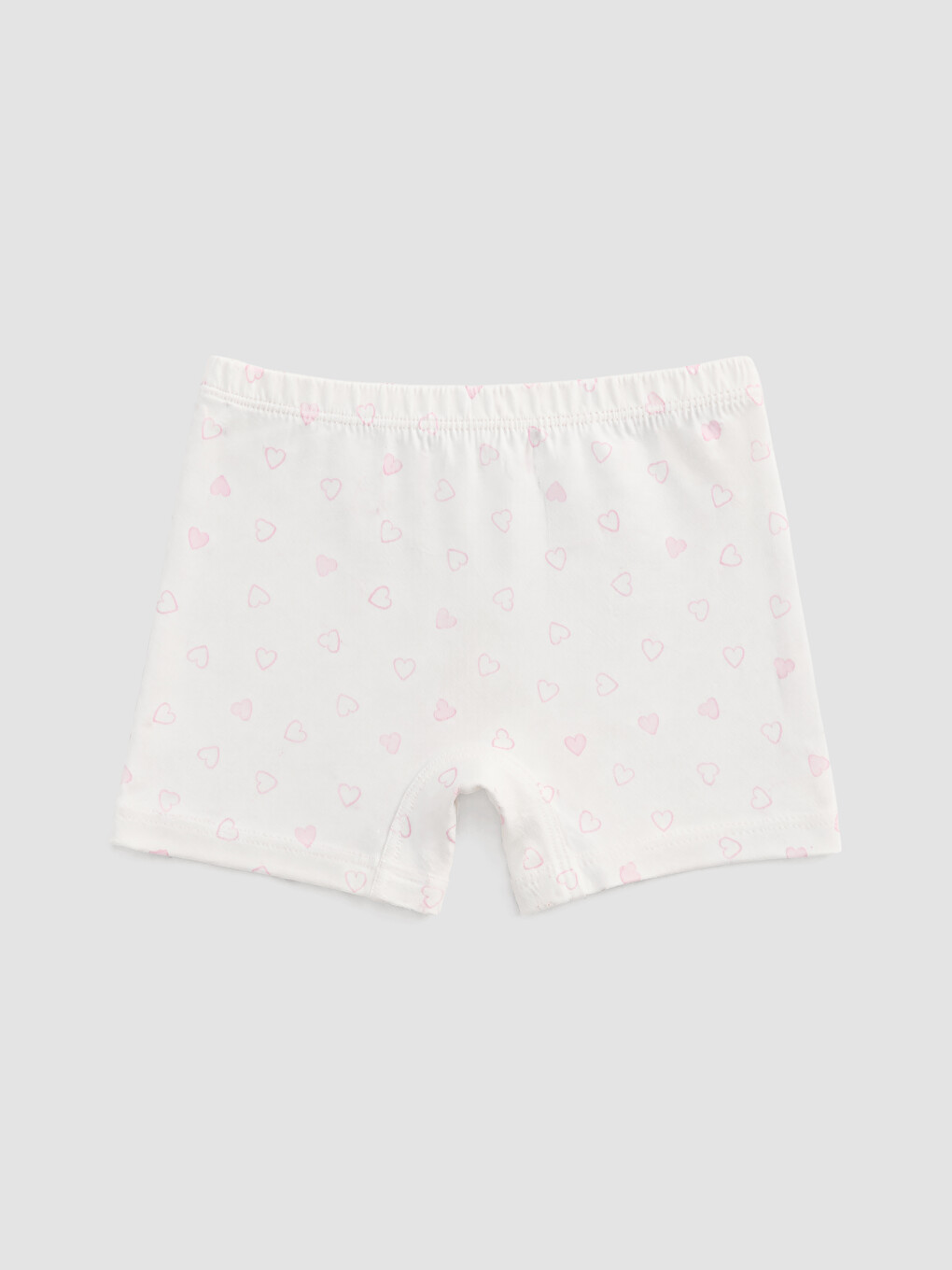 Beyaz Beli Lastikli Kız Çocuk Boxer 3'lü-1